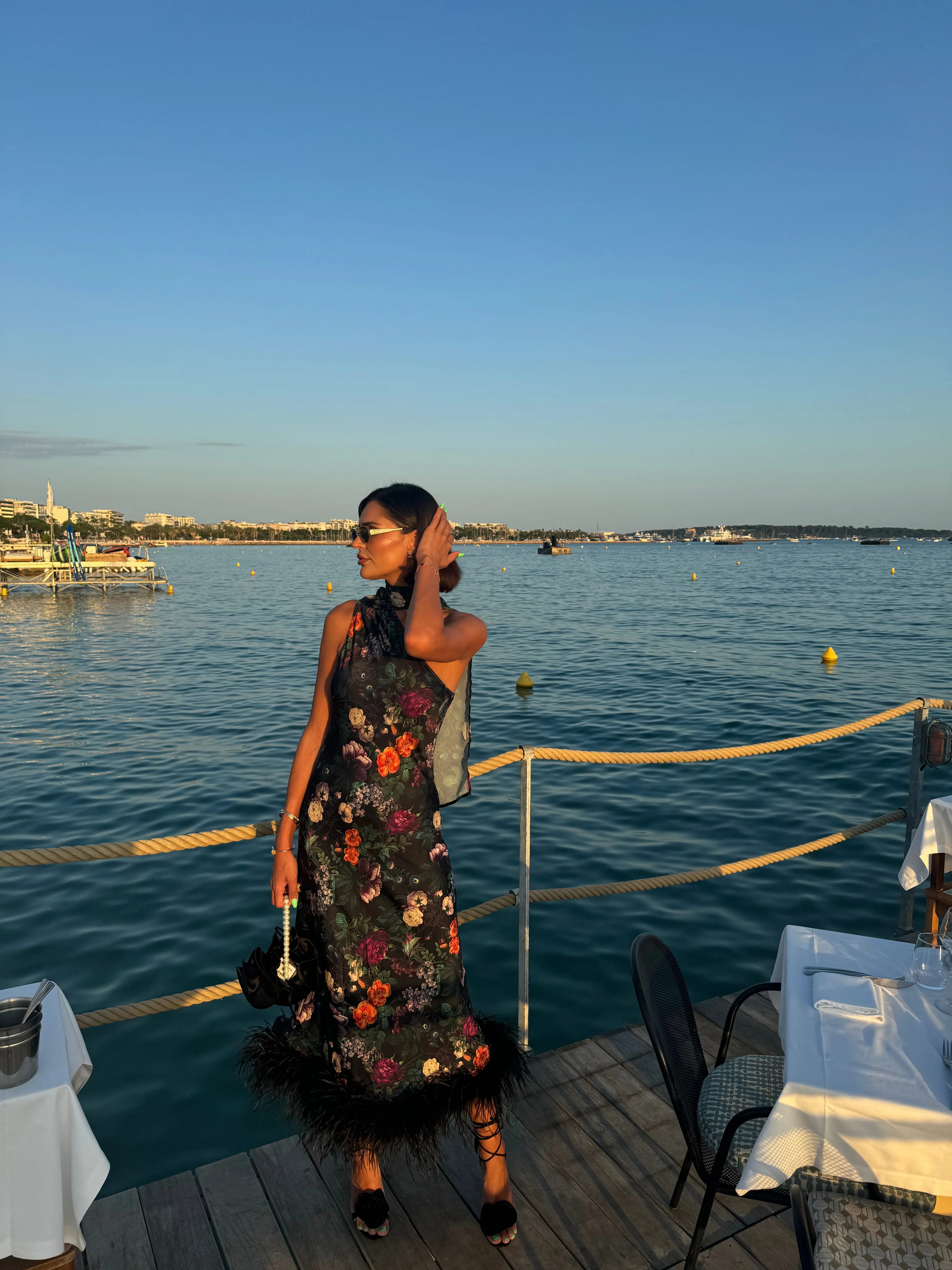 Liya Cannes One Sleeve Silky Maxi Dress