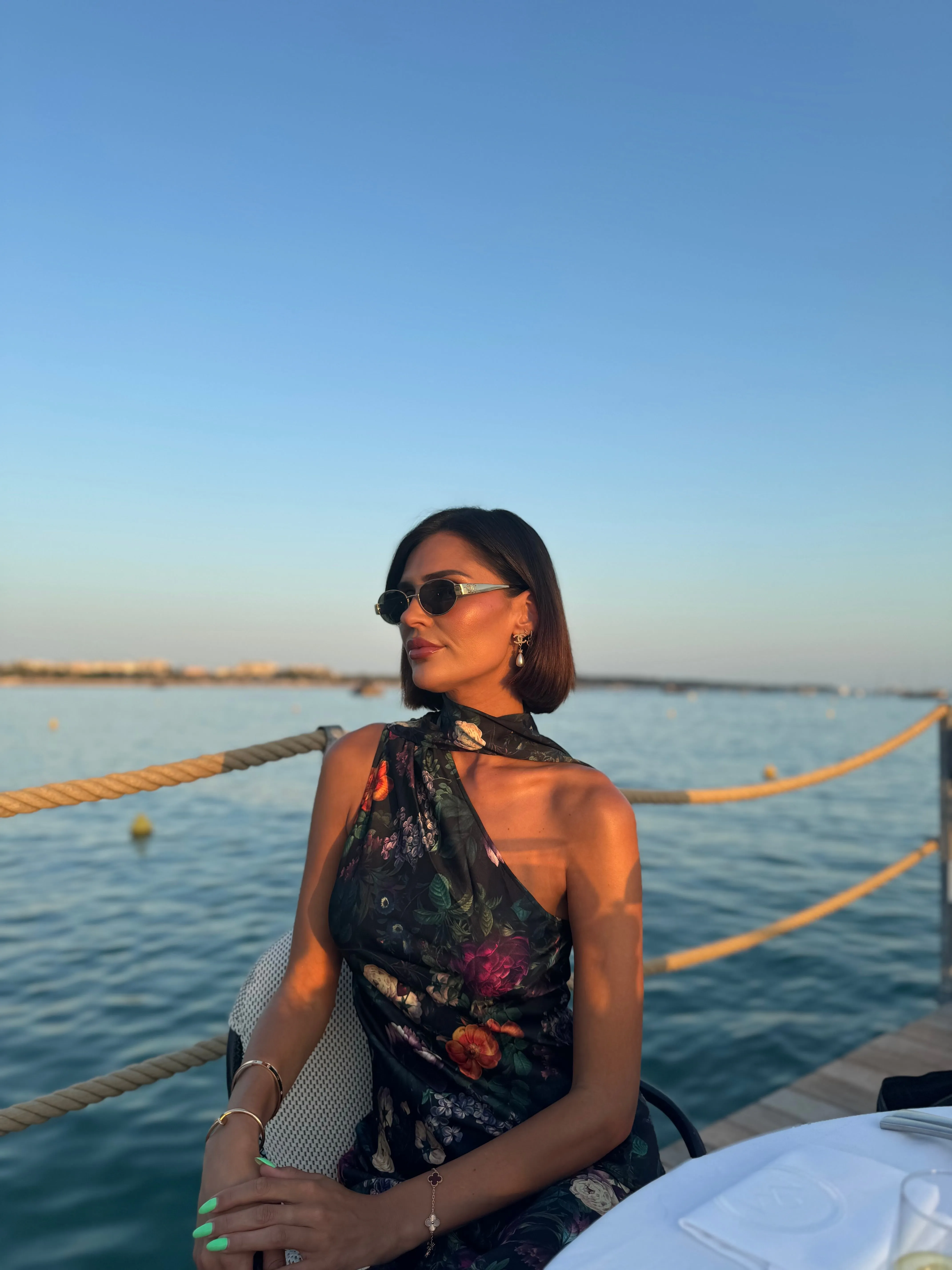 Liya Cannes One Sleeve Silky Maxi Dress