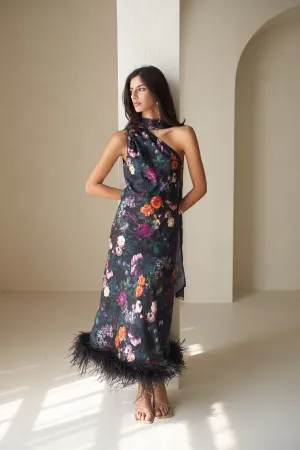 Liya Cannes One Sleeve Silky Maxi Dress