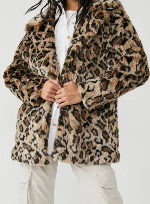 Lola Leopard Blazer Jacket Faux Fur