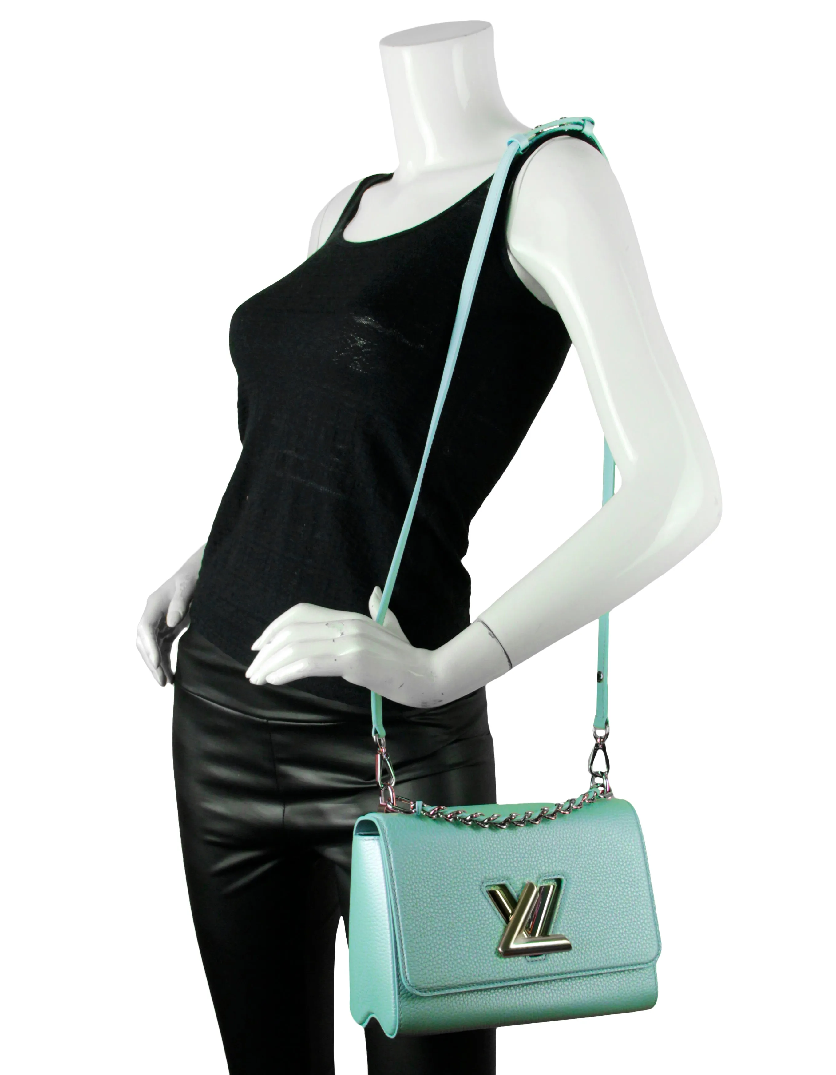 Louis Vuitton Blue Iridescent Calfskin Twist MM Crossbody