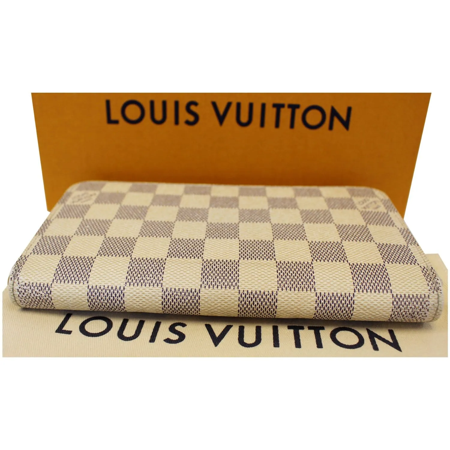 LOUIS VUITTON Damier Azur Zippy Long Wallet White