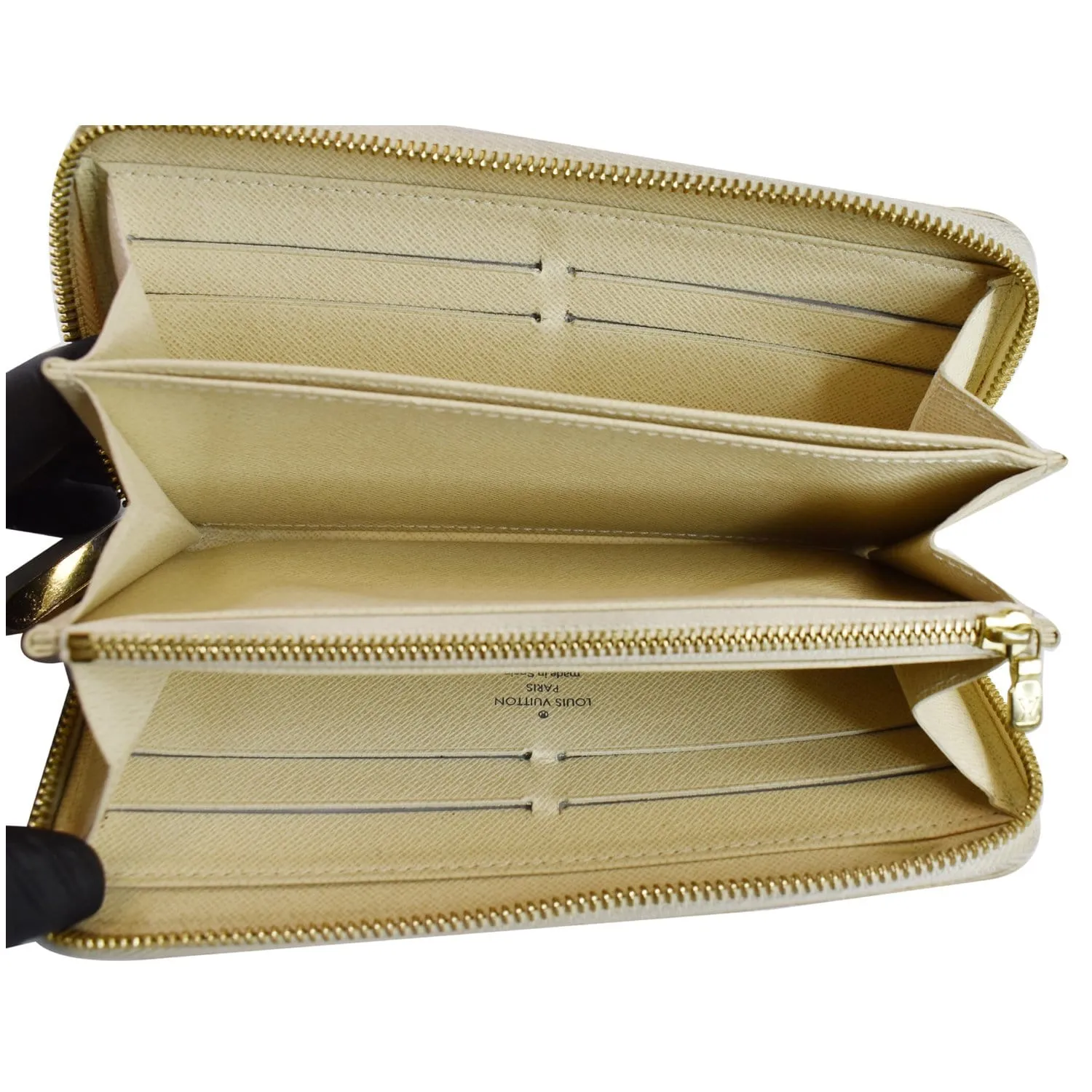 LOUIS VUITTON Damier Azur Zippy Wallet White