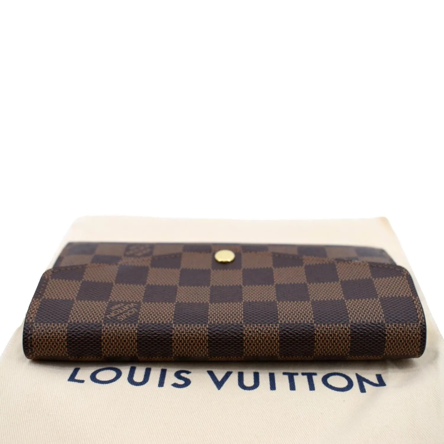 LOUIS VUITTON Damier Ebene Canvas Wallet Brown