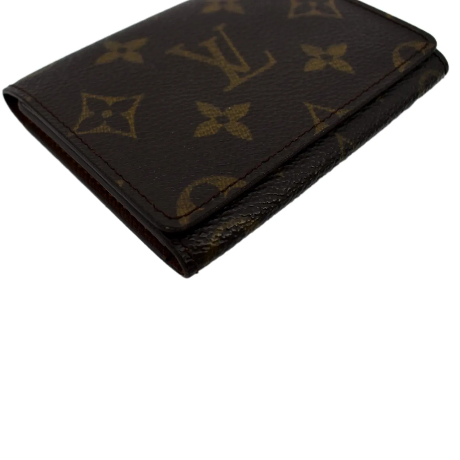 LOUIS VUITTON Monogram Canvas Card Holder Small Wallet Brown