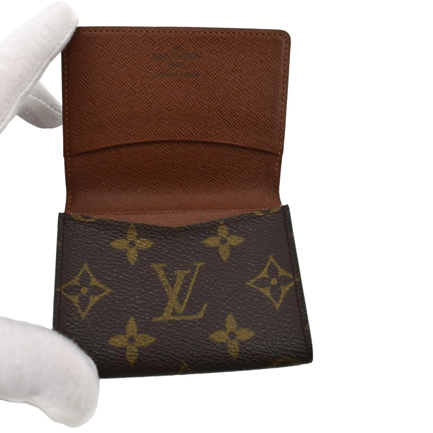LOUIS VUITTON Monogram Canvas Card Holder Small Wallet Brown