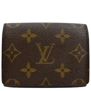 LOUIS VUITTON Monogram Canvas Card Holder Small Wallet Brown