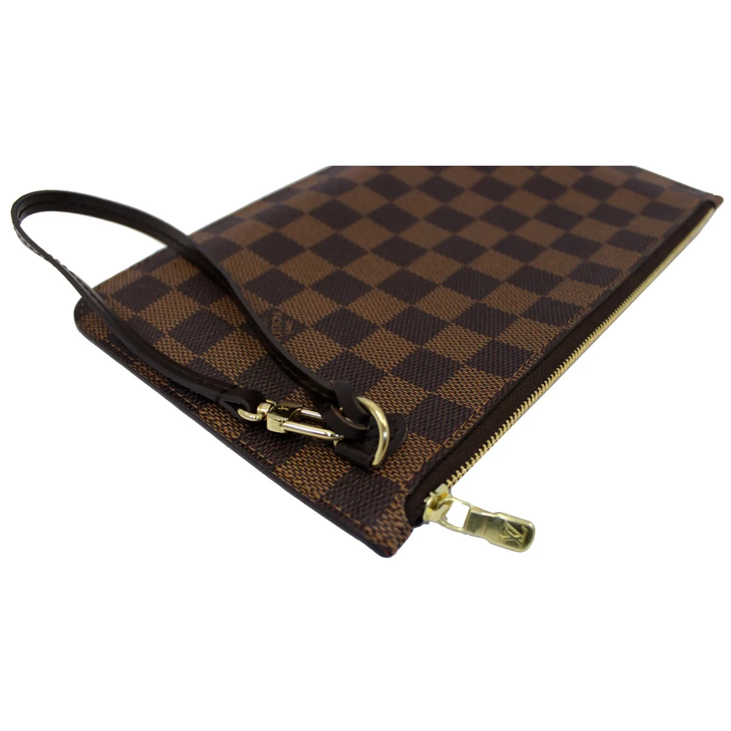 LOUIS VUITTON Pochette Wristlet Pouch Damier Ebene Neverfull MM/GM Brown