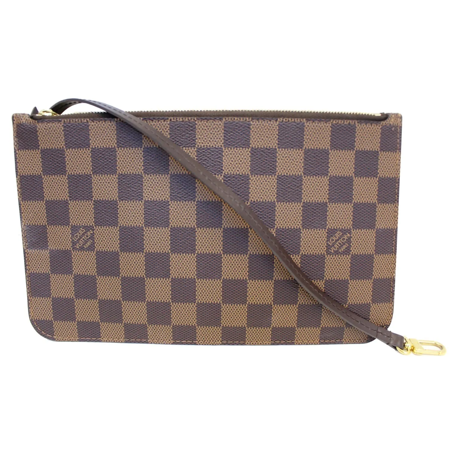 LOUIS VUITTON Pochette Wristlet Pouch Neverfull MM Damier Ebene