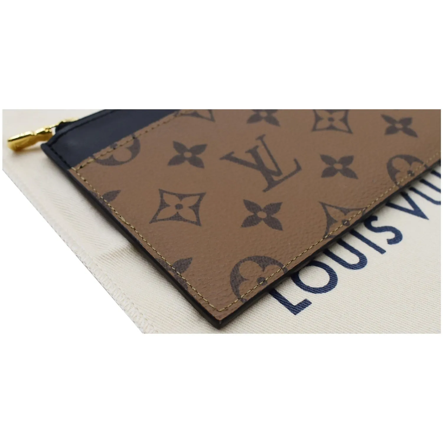 LOUIS VUITTON Slim Purse Monogram Reverse Canvas Wallet Brown