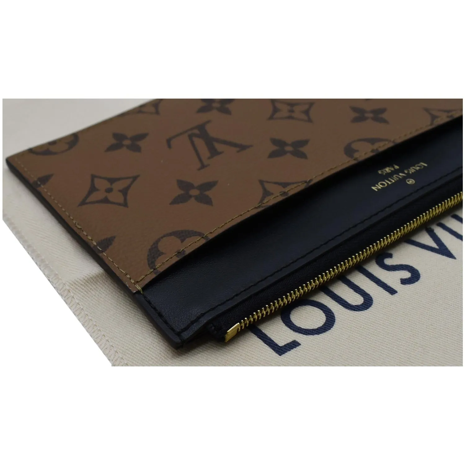 LOUIS VUITTON Slim Purse Monogram Reverse Canvas Wallet Brown