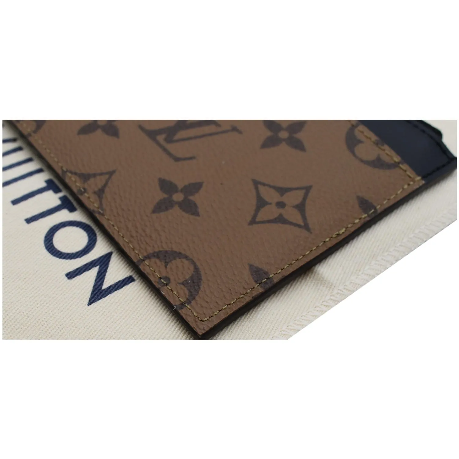 LOUIS VUITTON Slim Purse Monogram Reverse Canvas Wallet Brown