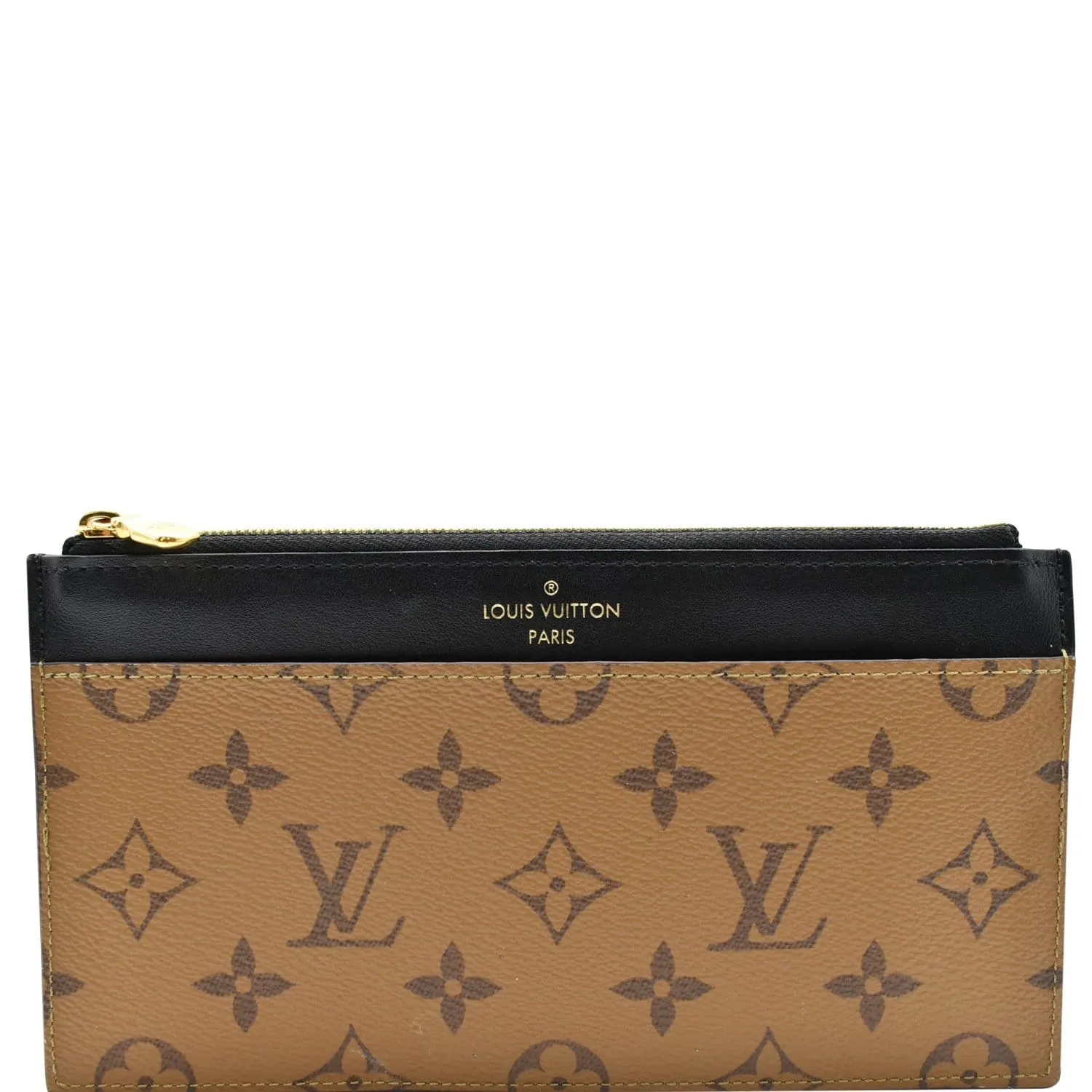LOUIS VUITTON Slim Purse Monogram Reverse Canvas Wallet Brown