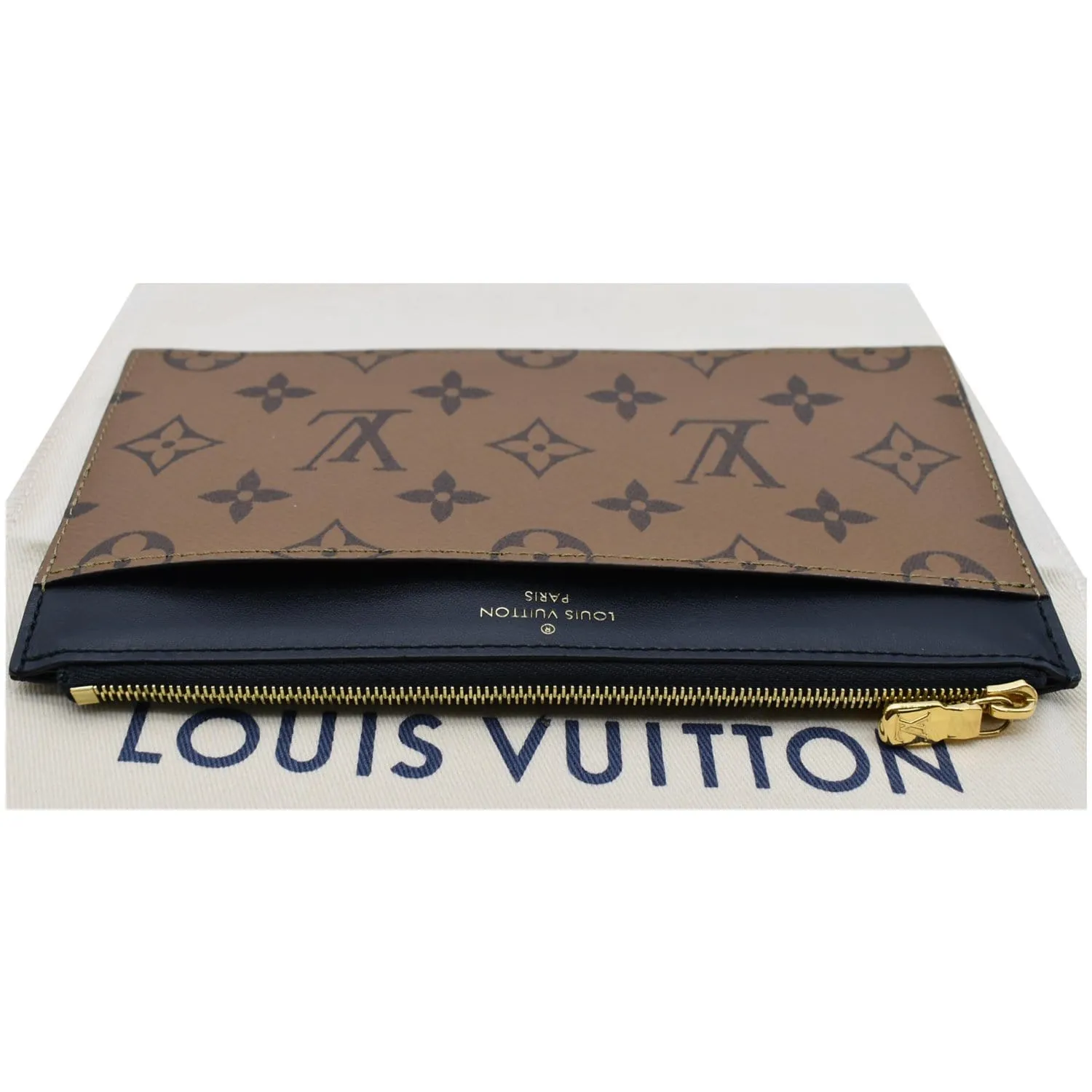 LOUIS VUITTON Slim Purse Monogram Reverse Canvas Wallet Brown
