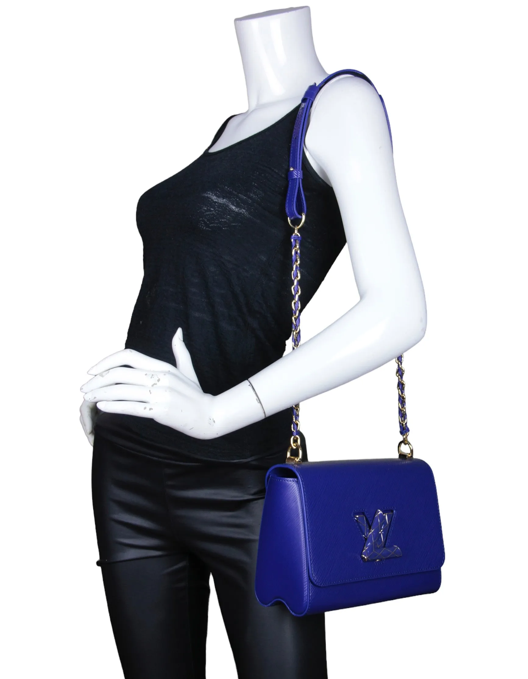 Louis Vuitton Small Blue Epi Leather Enamel LV Twist MM