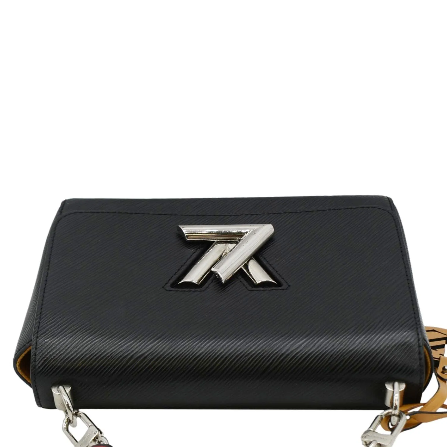 LOUIS VUITTON Twist MM Braided Handle Epi Leather Shoulder Bag Black