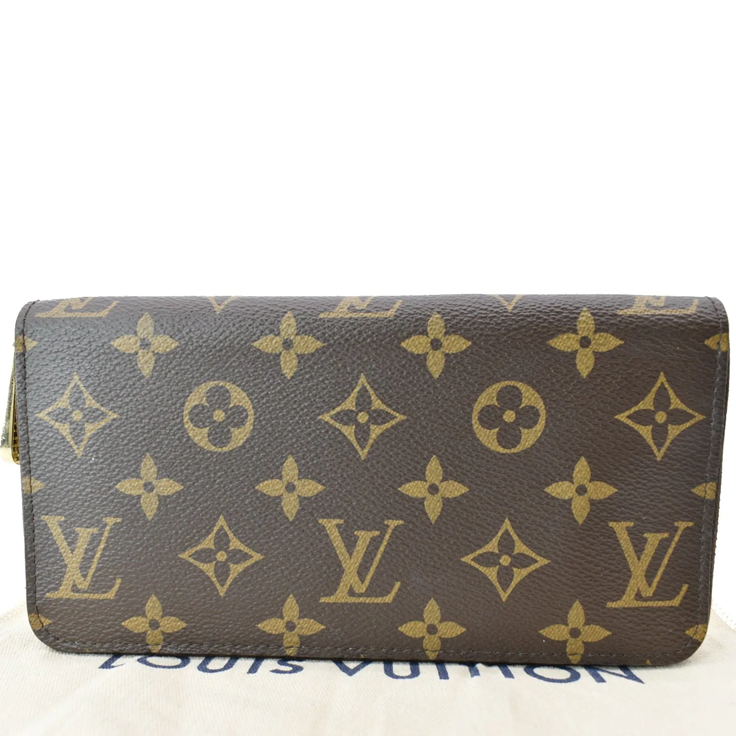 LOUIS VUITTON Valentine Dog Zippy Monogram Canvas Wallet Brown