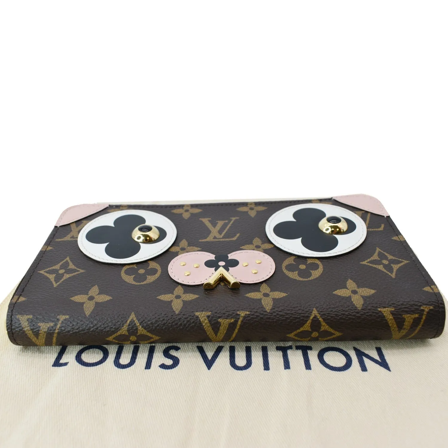 LOUIS VUITTON Valentine Dog Zippy Monogram Canvas Wallet Brown