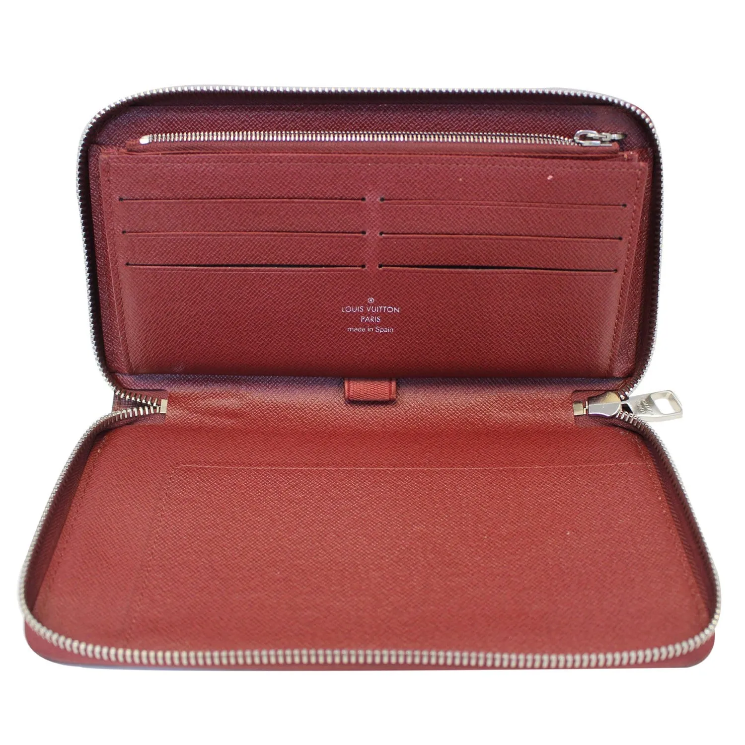 LOUIS VUITTON Zippy Organizer Epi Leather Wallet Red