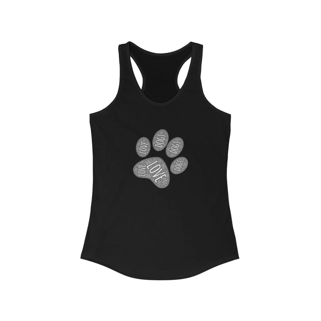 Love & Dogs Paw Print - Racerback Tank