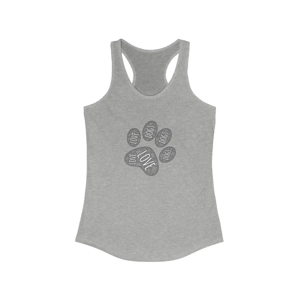 Love & Dogs Paw Print - Racerback Tank
