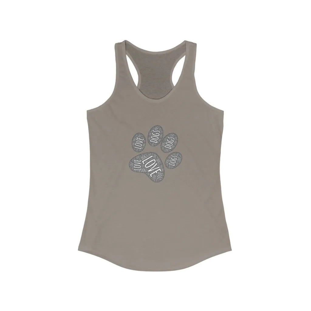 Love & Dogs Paw Print - Racerback Tank