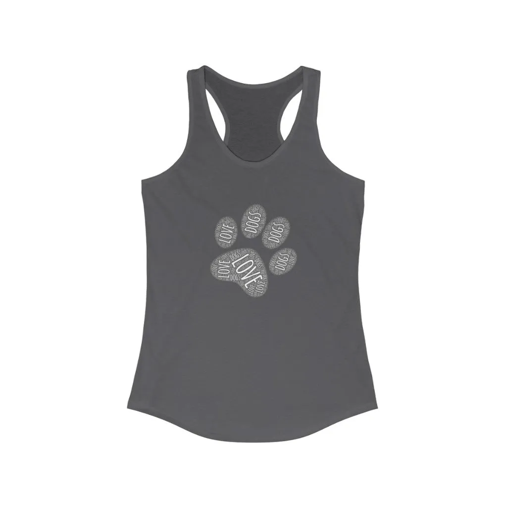 Love & Dogs Paw Print - Racerback Tank