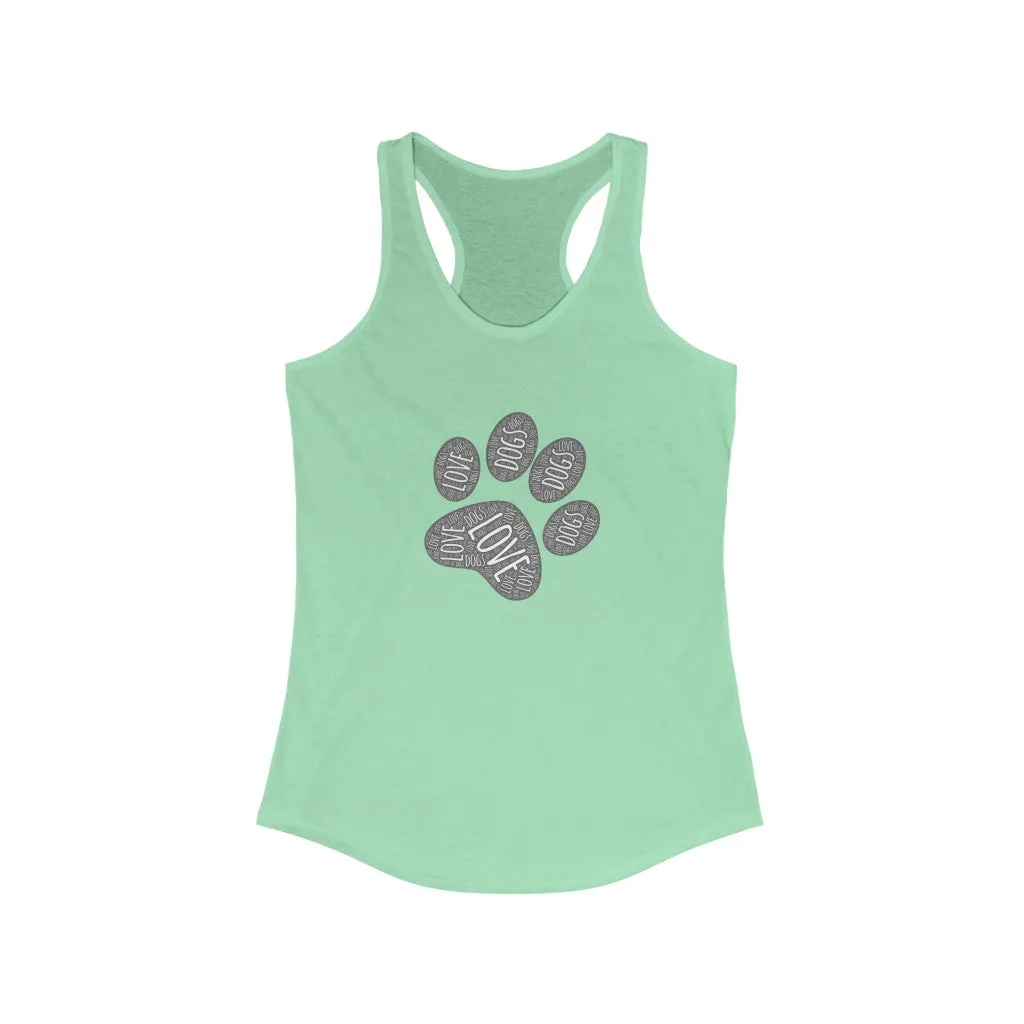 Love & Dogs Paw Print - Racerback Tank