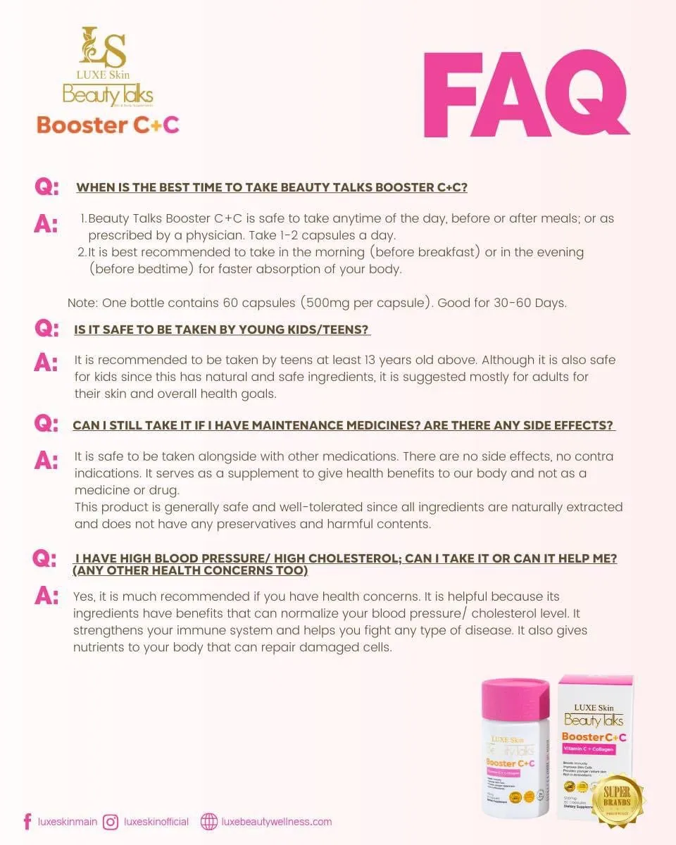 Luxe Skin Beauty Talks Booster C   Collagen 60Caps