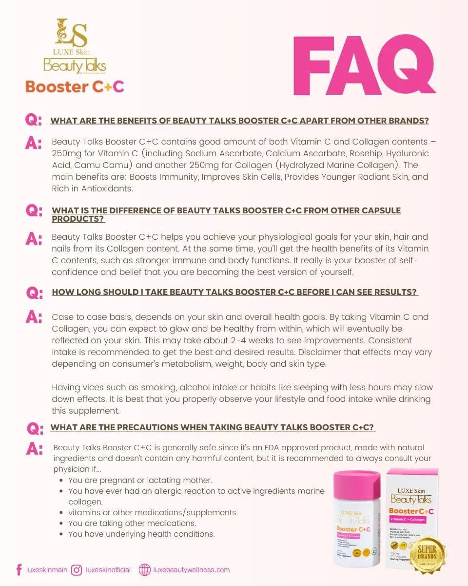 Luxe Skin Beauty Talks Booster C   Collagen 60Caps
