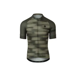 Maillot de vélo manche courte homme Grainy Stripe essential Army Green - AGU