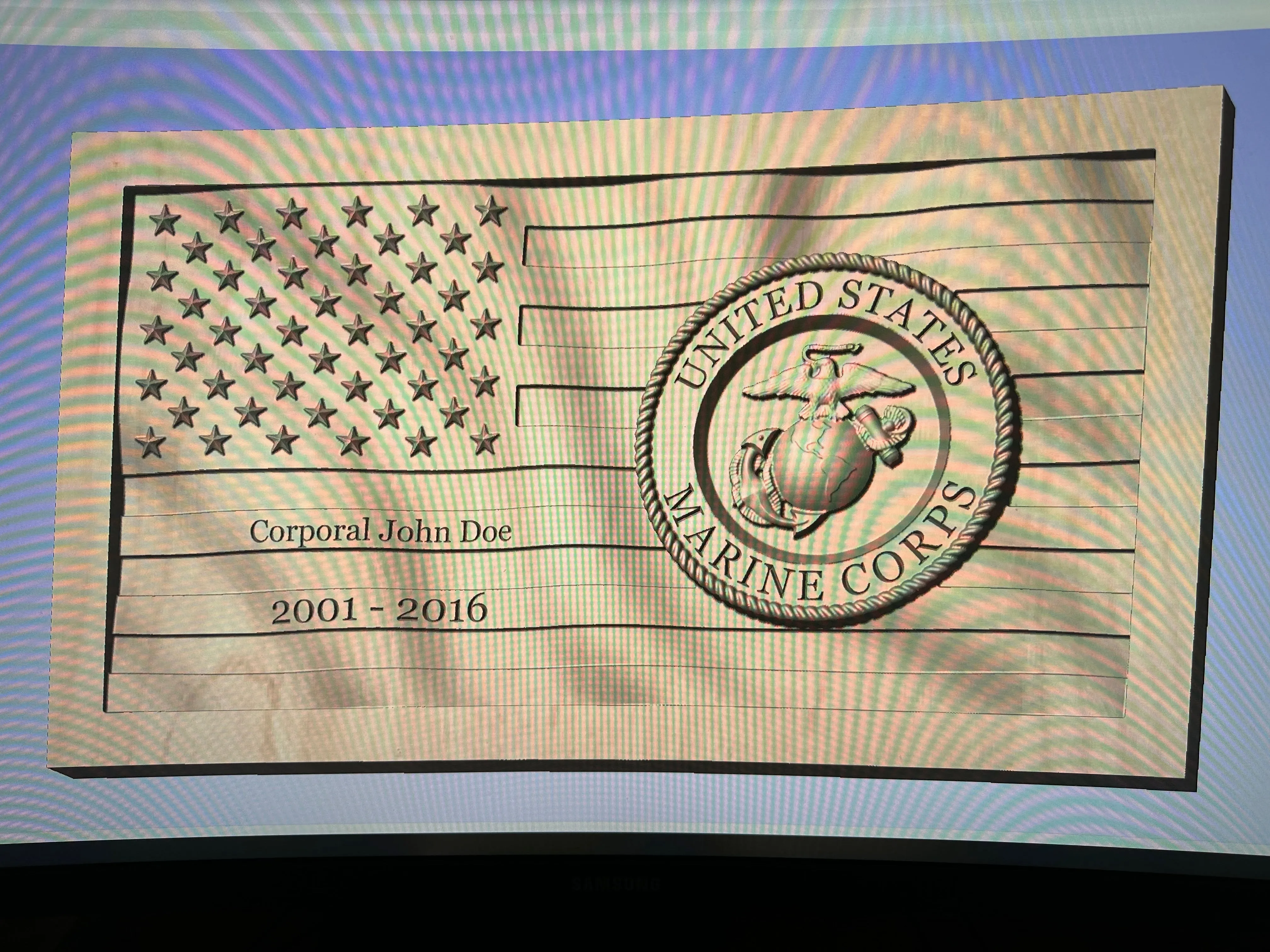 Marine Corps Carved Flag