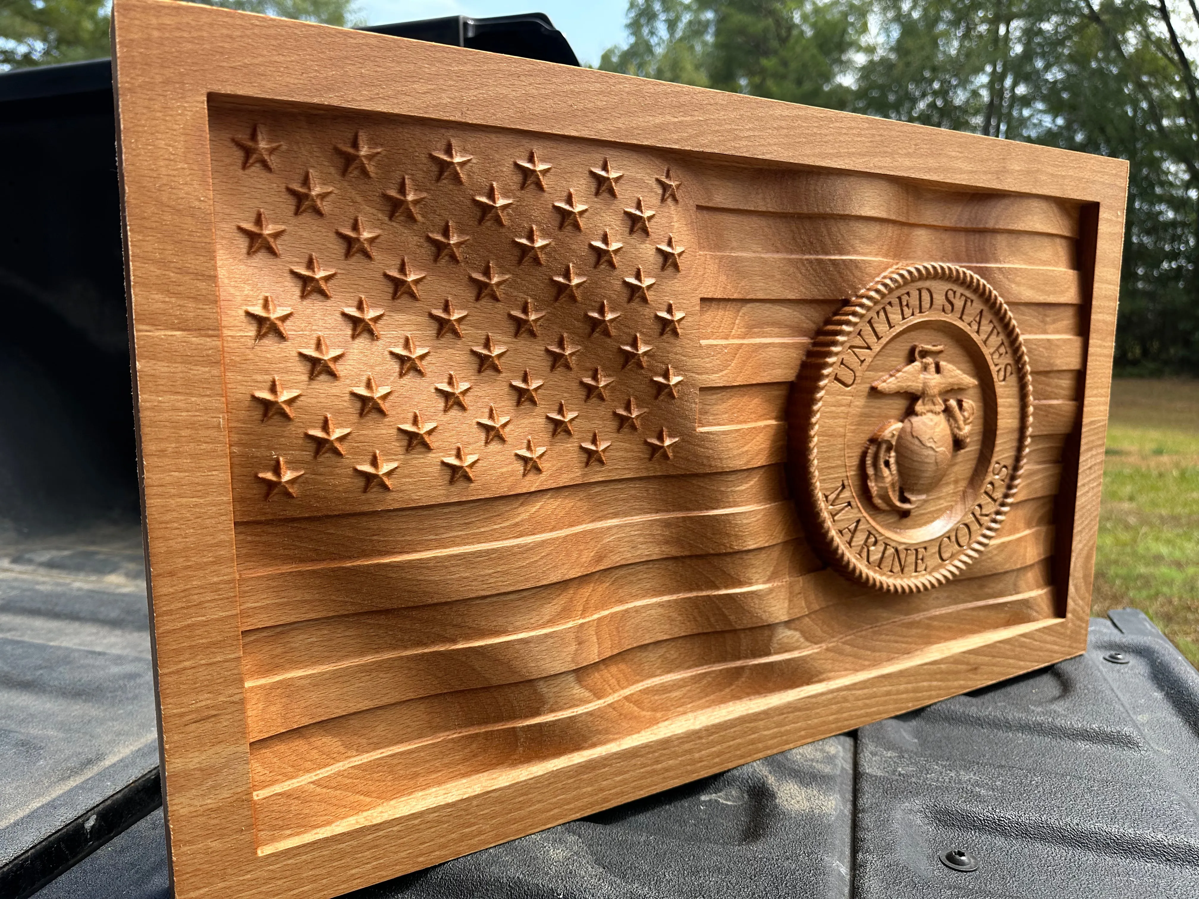 Marine Corps Carved Flag