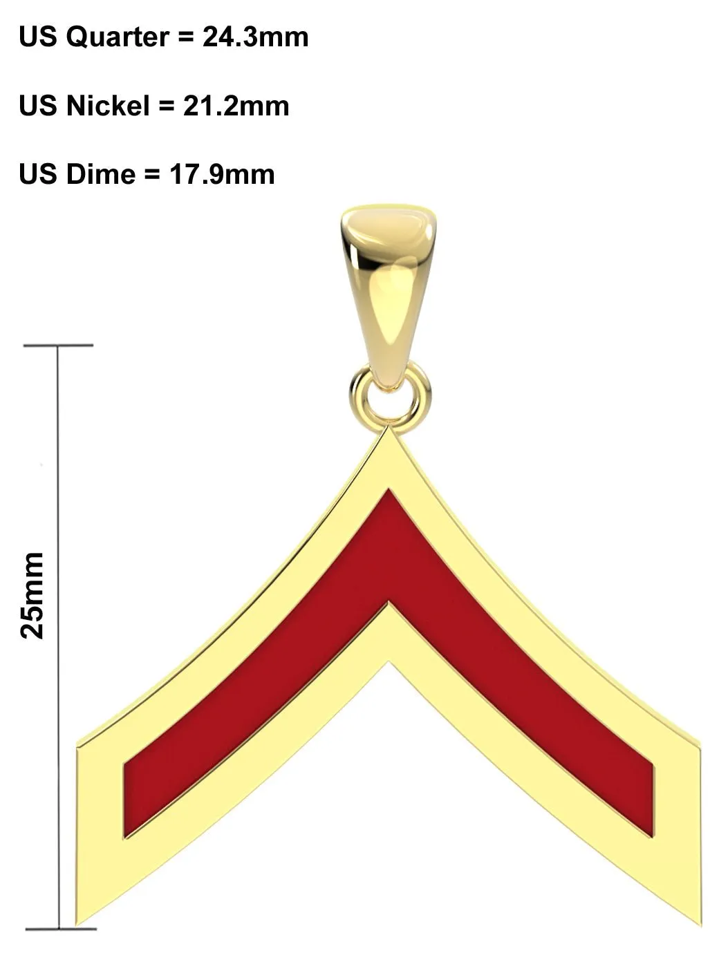 Men's 10k or 14k Yellow or White Gold Private First Class US Marine Corps Pendant