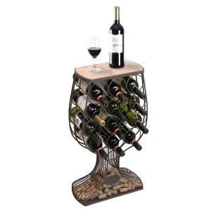 Metal Goblet Wine Rack with Cork Holder