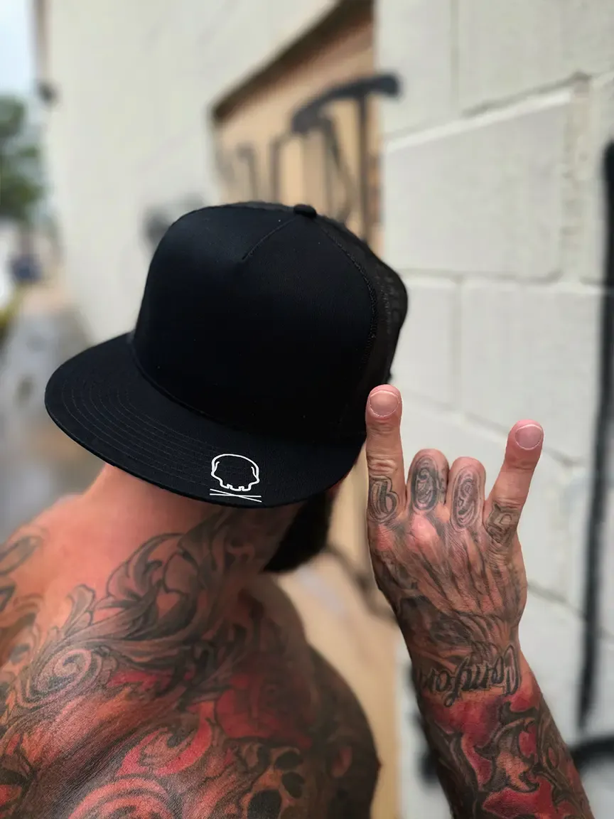 METAL HEAD SIDE STYLE  BLACK HAT