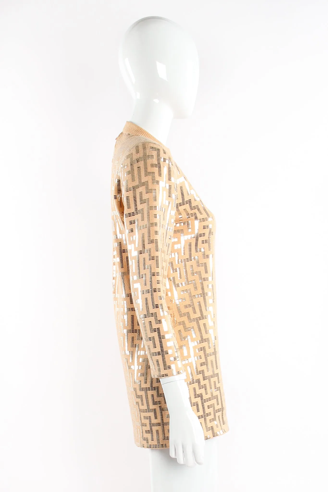 Metallic Patterned Knit Tunic & Skirt Set