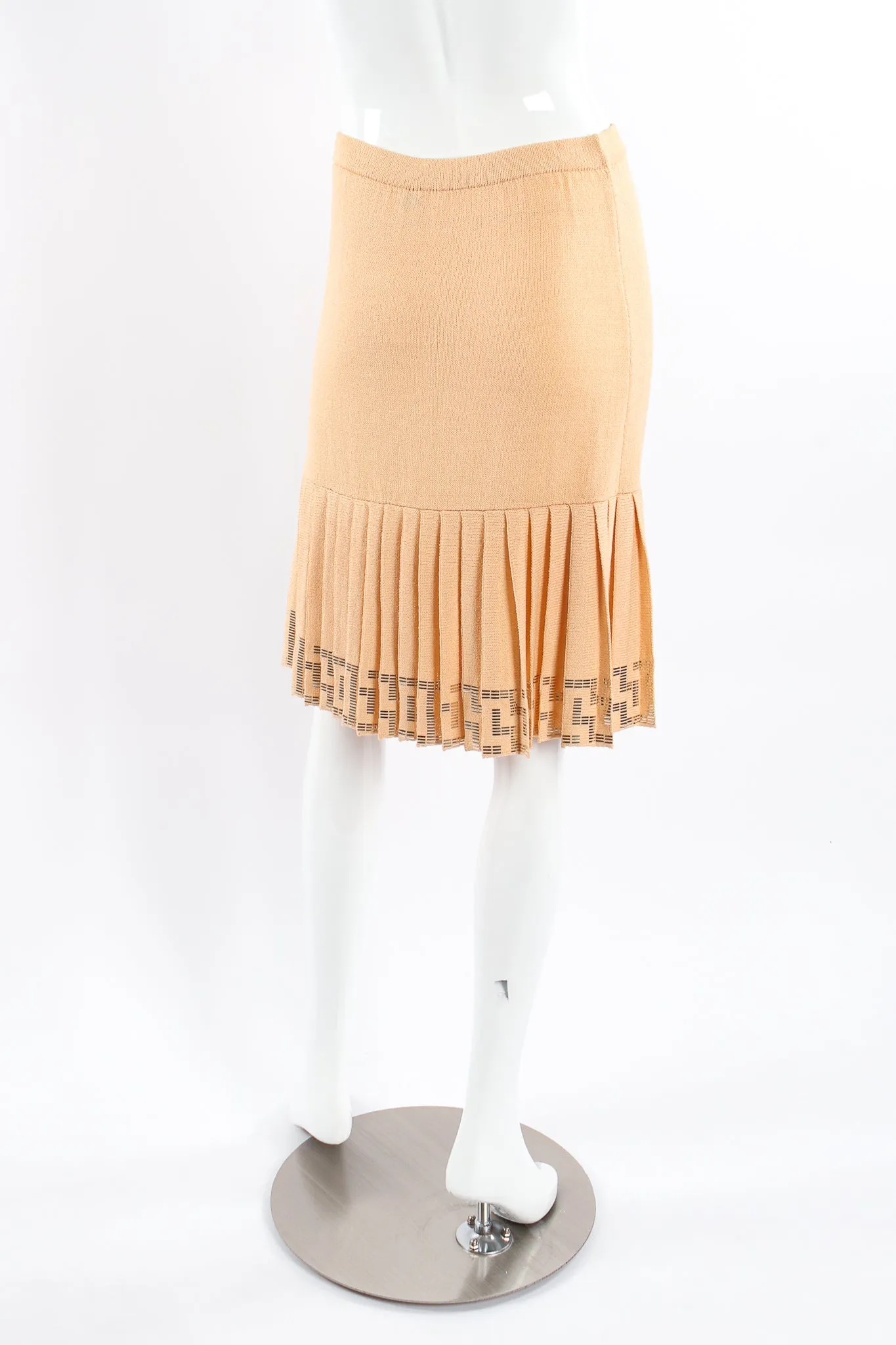 Metallic Patterned Knit Tunic & Skirt Set