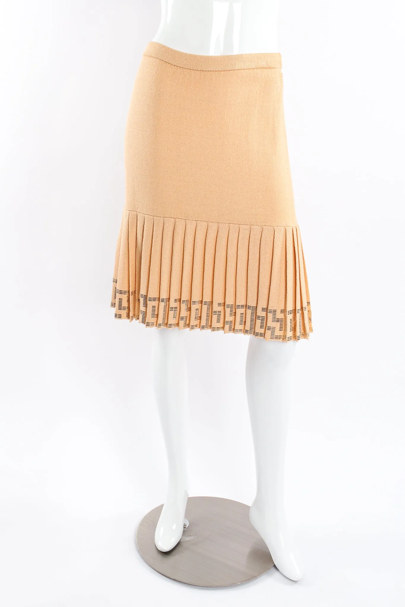 Metallic Patterned Knit Tunic & Skirt Set