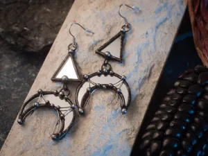 Mirror Crescent Moon Earrings