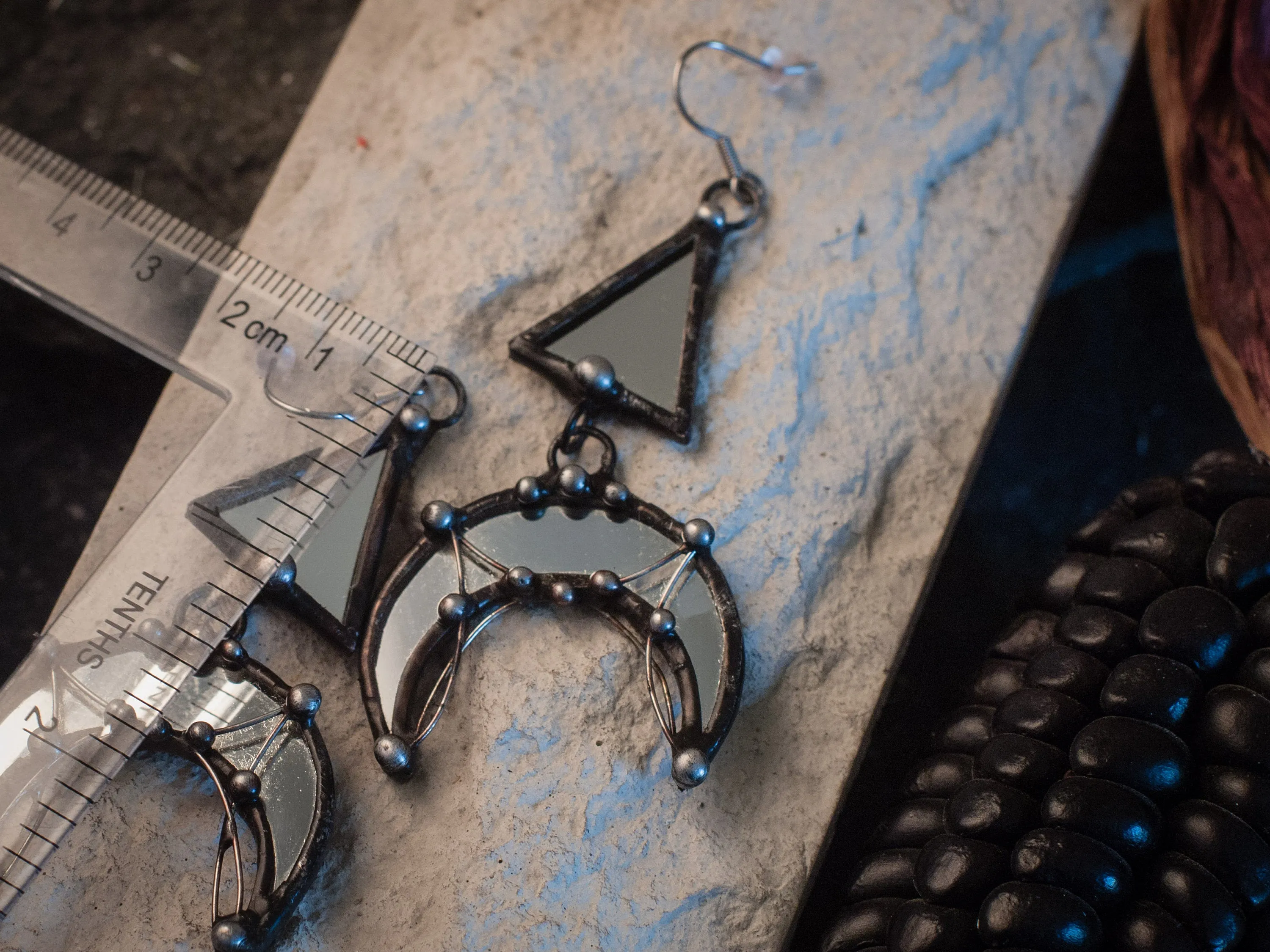 Mirror Crescent Moon Earrings