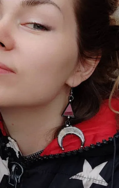 Mirror Crescent Moon Earrings