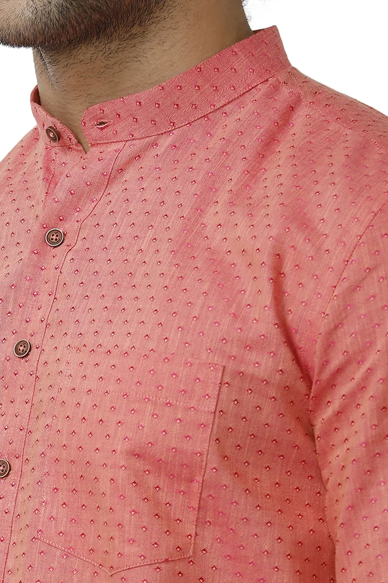 Moksha - Soft Red Short Kurta for Men | Uathayam