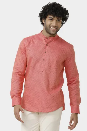 Moksha - Soft Red Short Kurta for Men | Uathayam
