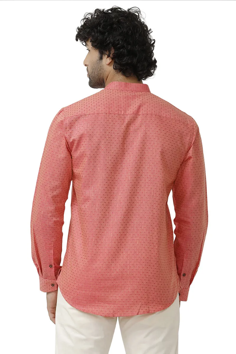 Moksha - Soft Red Short Kurta for Men | Uathayam