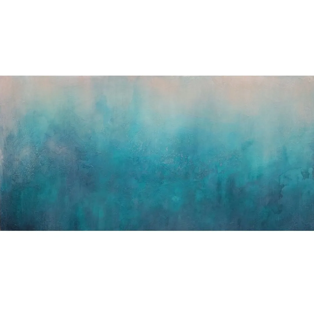 Morning Walk | 24" x 48" Abstract Coastal Painting