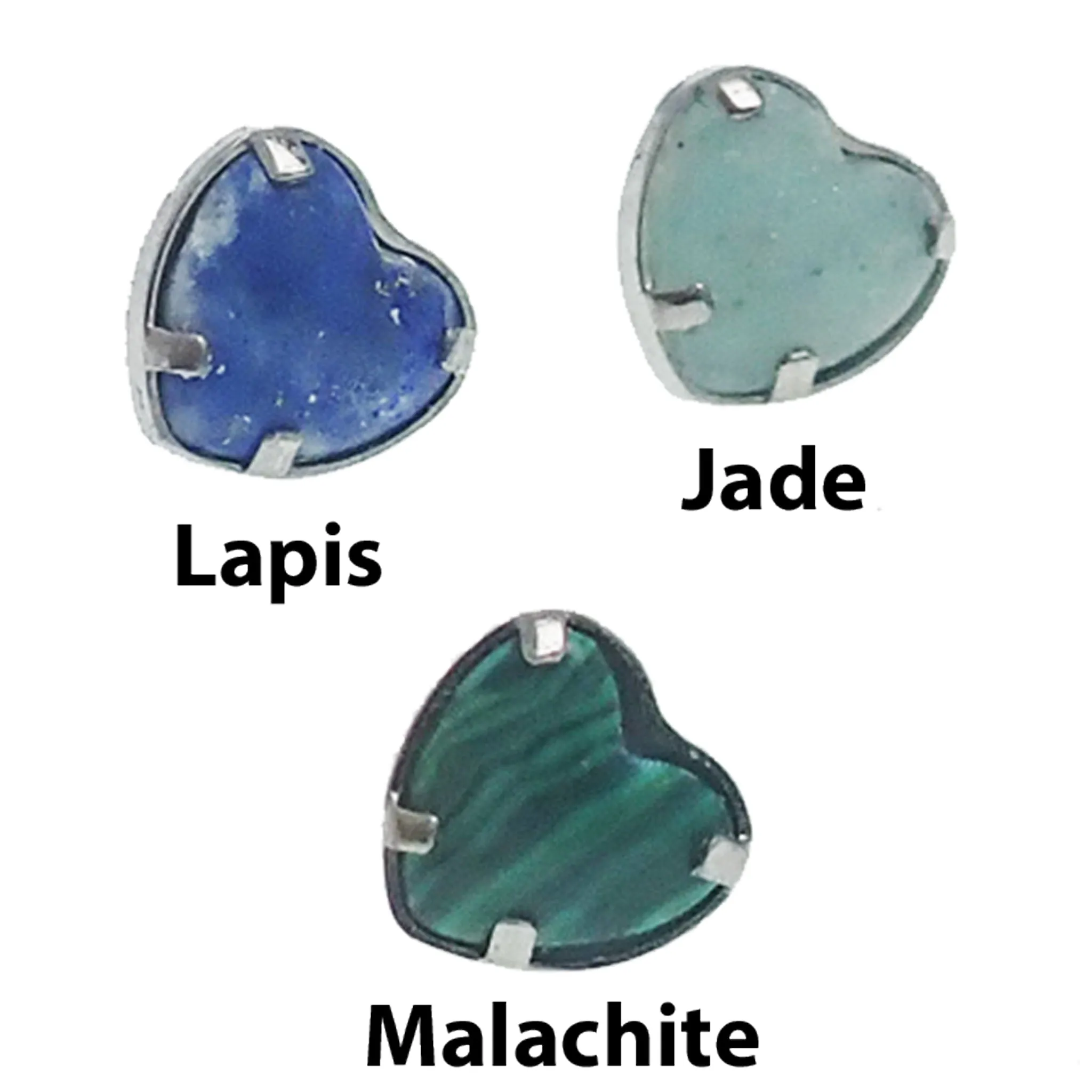 Natural Stone Heart Push Fit Titanium Top Only