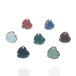 Natural Stone Heart Push Fit Titanium Top Only