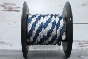 Navy and Silver Solid Braided Multifilament Polypropylene Rope