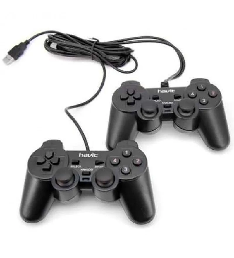 New HAVIC HV-G61 USB Wired Vibration Game Pad Remote Joystick with Plug and Play support for all PC Games (2 units)